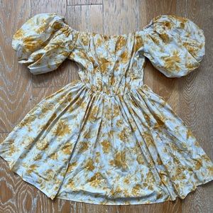 Off-The-Shoulder Puff Sleeve Mini Dress